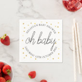 Oh Baby Chic Script Gouden Hart Baby Borrel Servet (Insitu)