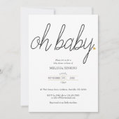 Oh Baby Chic Script Gouden Hart Baby Shower Kaart (Voorkant)