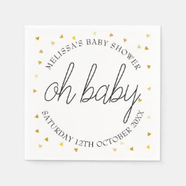 Oh Baby Chic Script Gouden Hart Baby Shower Servet