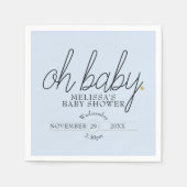 Oh Baby Chic Script Gouden Hart Baby Shower Servet (Voorkant)