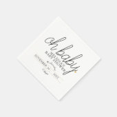 Oh Baby Chic Script Gouden Hart Baby Shower Servet (Hoek)
