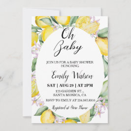Oh Baby Citrus Citroen Baby Shower Uitnodiging