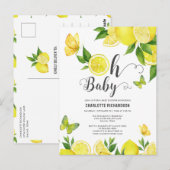 Oh Baby Citrus Lemon Baby shower Aangepaste Uitnod Briefkaart (Voorkant / Achterkant)