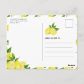 Oh Baby Citrus Lemon Baby shower Aangepaste Uitnod Briefkaart (Achterkant)