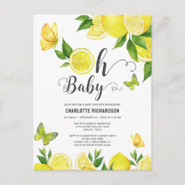 Oh Baby Citrus Lemon Baby shower Aangepaste Uitnod Briefkaart