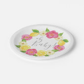 Oh Baby Citrus Lemon Floral Wreath Baby shower Papieren Bordje (Gekanteld)