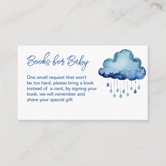 Oh Baby cloud baby shower boeken aanvraag Informatiekaartje (Voorkant)