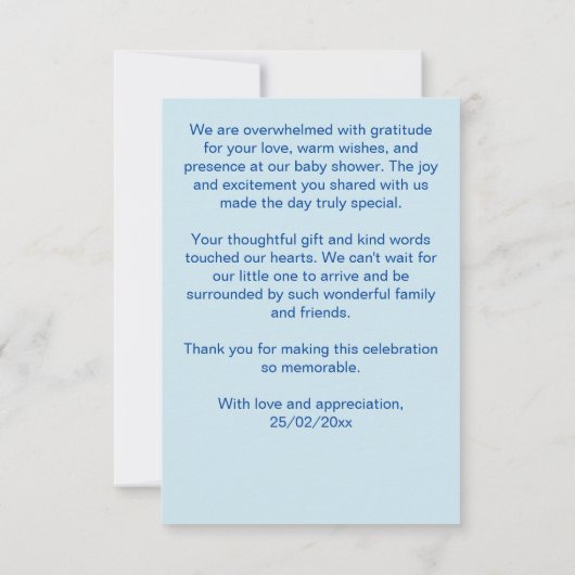 Oh Baby cloud baby shower dank u Bedankkaart (Achterkant)