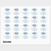Oh Baby cloud baby shower dank u Ronde Sticker (Vel)
