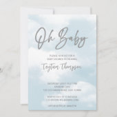 Oh baby cloud baby shower grijs wolken baby shower kaart (Voorkant)