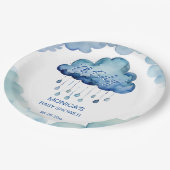 Oh Baby cloud baby shower sjabloon Papieren Bordje (Gekanteld)