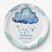Oh Baby cloud baby shower sjabloon Papieren Bordje (Voorkant)