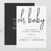 Oh baby Co-ed Minimaal Eenvoudig Baby shower Kaart (Voorkant / Achterkant)