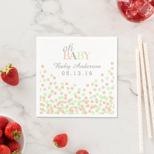 Oh Baby Confetti Baby shower servet | Koraalmunt (Insitu)