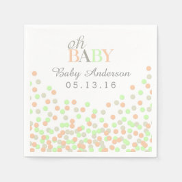 Oh Baby Confetti Baby shower servet | Koraalmunt