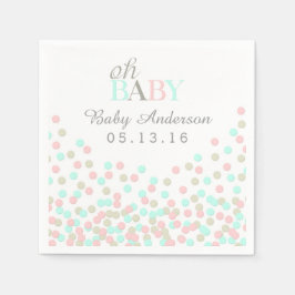 Oh Baby Confetti Baby shower servet | Roze Blauw