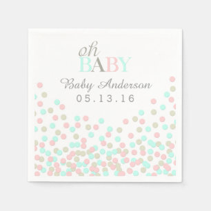 Oh Baby Confetti Baby shower servet   Roze Blauw