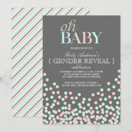 Oh Baby Confetti Gender Reveal Party | Blauw Roze Kaart