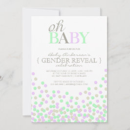 Oh Baby Confetti Gender Reveal Party | Paarse Aqua Kaart