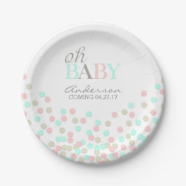 Oh Baby Confetti Gender Reveal Party | Roze Blauw Papieren Bordje