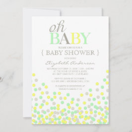Oh Baby Confetti | Modern Baby shower Invitation Kaart