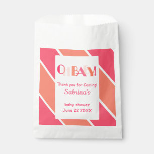 Oh Baby Coral Modern Baby shower Favorietentas Bedankzakje