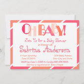 Oh Baby Coral Modern Whimsical Baby shower Kaart (Voorkant)