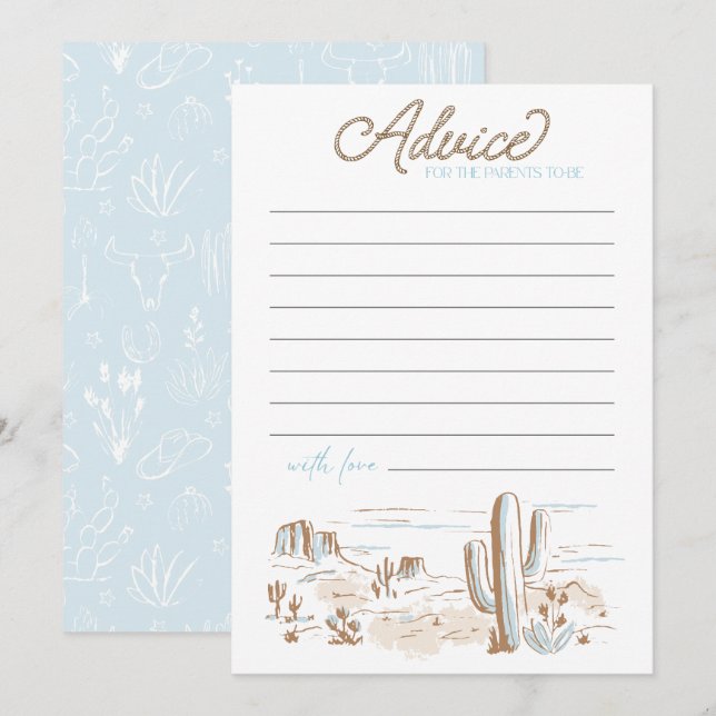 Oh Baby Cowboy Baby Shower Advice for Parents  (Voorkant / Achterkant)