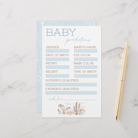 Oh Baby Cowboy Baby Shower Predictions (Voorkant / Achterkant in situ)