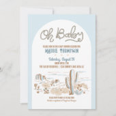 Oh Baby Cowboy Desert Baby shower Invitation Kaart (Voorkant)