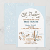 Oh Baby Cowboy Desert Baby shower Invitation Kaart (Voorkant / Achterkant)