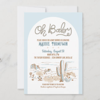 Oh Baby Cowboy Desert Baby shower Invitation Kaart