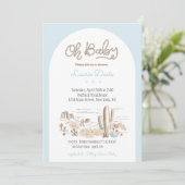 Oh Baby Cowboy Shower Invitation Kaart (Staand voorkant)
