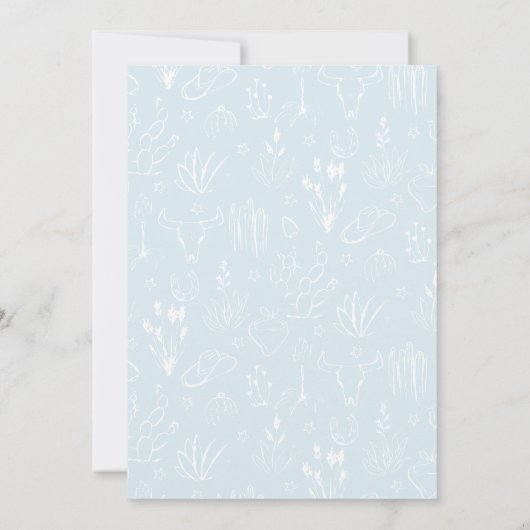 Oh Baby Cowboy Shower Invitation Kaart (Achterkant)