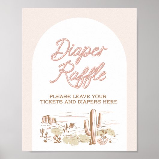Oh Baby Cowgirl Shower Diaper Raffle Poster (Voorkant)