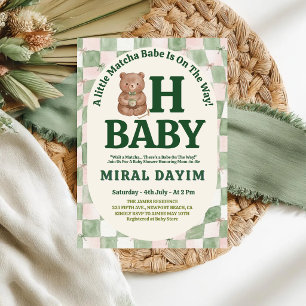Oh Baby Cute Beer Waterverf Matcha Baby Shower Kaart