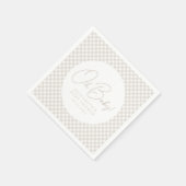 Oh baby cute blue gingham baby shower servet (Hoek)
