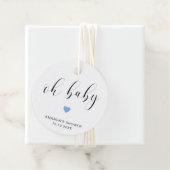 Oh Baby Cute Blue Heart Boy Baby shower Bedankjes Labels (In situ)