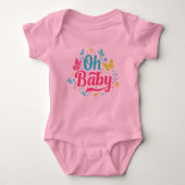 Oh Baby Cute Colorful Pink Bodysuit with (Voorkant)