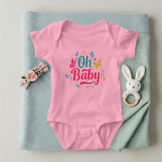 Oh Baby Cute Colorful Pink Bodysuit with
