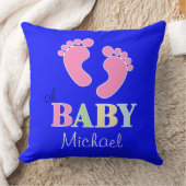 Oh baby Cute Custom New Baby Name Nursery Kussen (Deken)