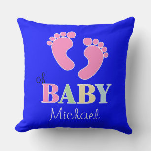 Oh baby Cute Custom New Baby Name Nursery Kussen