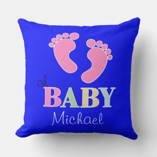 Oh baby Cute Custom New Baby Name Nursery Kussen (Voorkant)