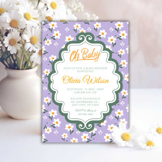 Oh Baby | cute Daisy Baby Shower Kaart