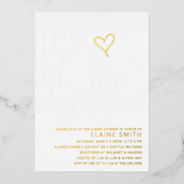 Oh Baby Cute Gender Neutral Baby shower Folie Uitnodiging