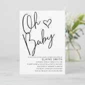 Oh Baby Cute Simple Gender Neutral Baby shower Kaart (Staand voorkant)