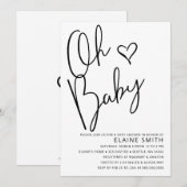 Oh Baby Cute Simple Gender Neutral Baby shower Kaart (Voorkant / Achterkant)