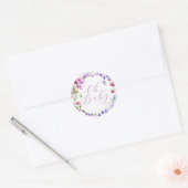 Oh Baby Cute Waterverf Floral Boho Baby shower Ronde Sticker (Envelop)