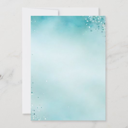 Oh baby cyaan aqua blauw baby shower kaart (Achterkant)