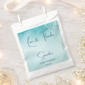 Oh baby cyaan aqua blauw baby shower sjabloon bedankzakje (Geknipt)